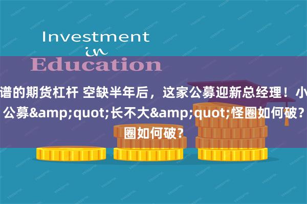 靠谱的期货杠杆 空缺半年后，这家公募迎新总经理！小微公募&quot;长不大&quot;怪圈如何破？